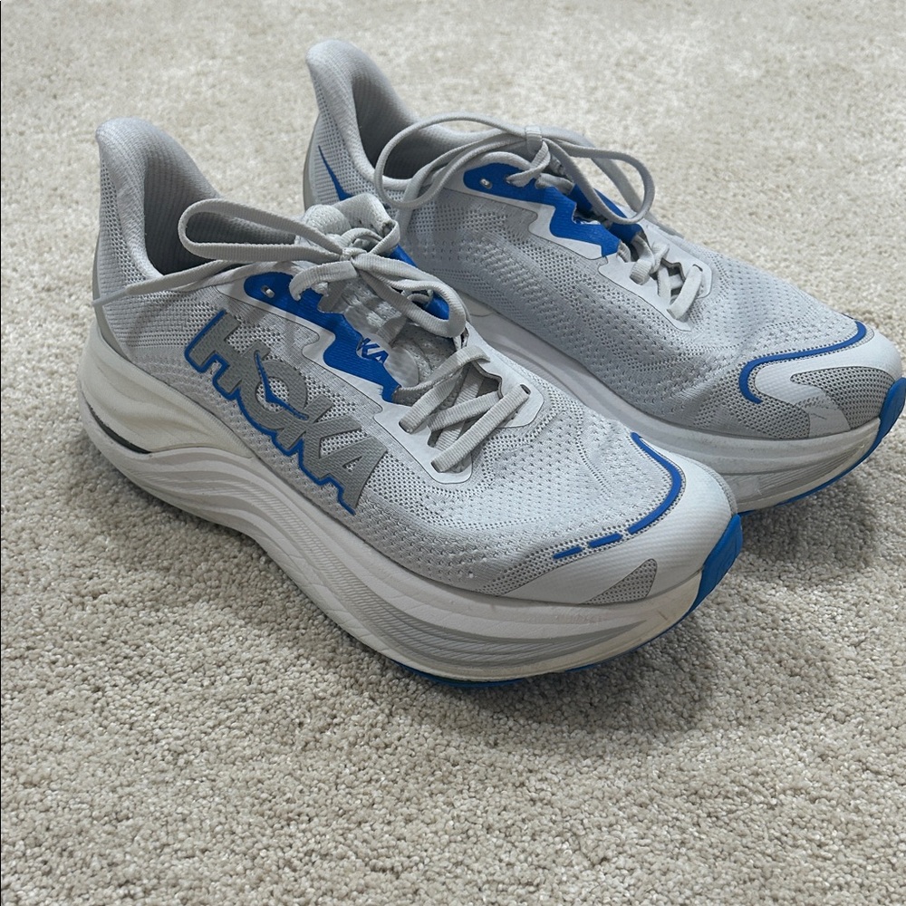 Hoka Skyward X Gray and Blue Athletic Shoes